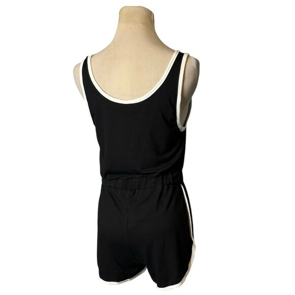 Asos black white trim sleeveless summer romper size 4 - Picture 8 of 13